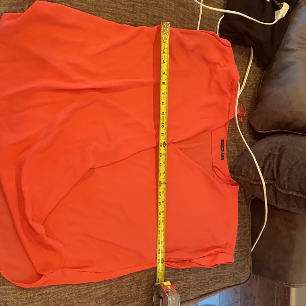 Coral silk shirt - Picture 3 of 4